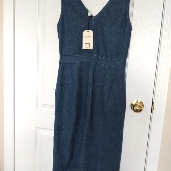 Mo.vint NY Denim Fitted Button Down Dress - Picture 10 of 12